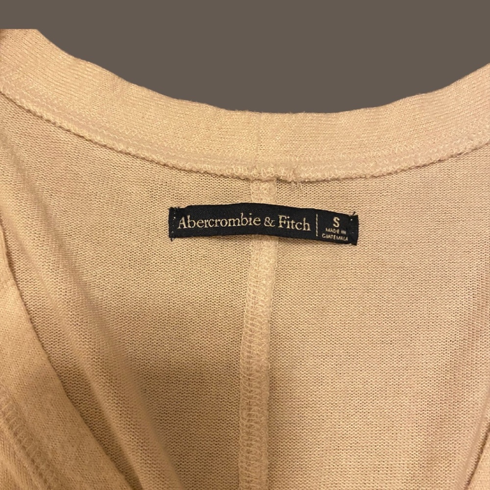 Abercrombie & Fitch Cream Button Down Front Tie Cardigan - Picture 5 of 5